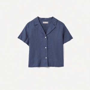 NWT The Linen Short Sleeve Notch shirt Everlane 14